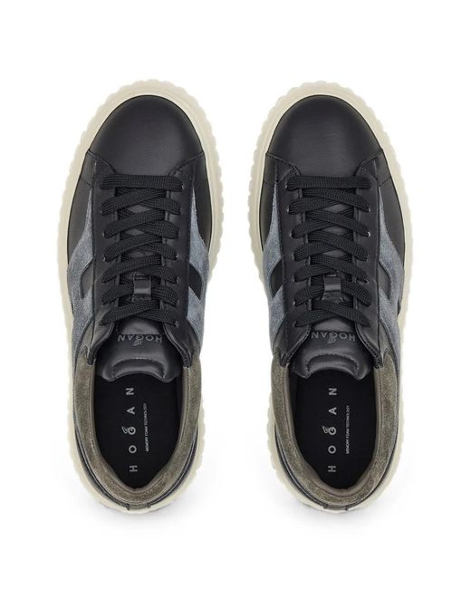 Hogan Blue H-Stripes Sneakers for men