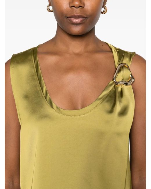 Imperial Yellow Ring-Embellished Sleeveless Top