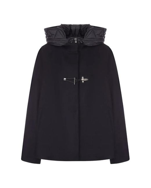 Fay Blue Toggle-Fastening Hooded Coat