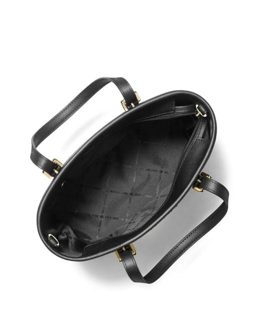 MICHAEL Michael Kors Black Small Jet Set Monogram-Print Tote Bag