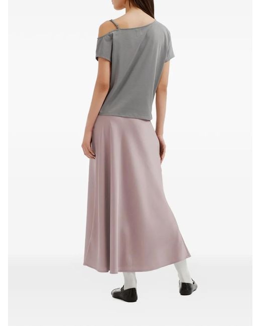 B+ AB Pink Lace-Trim A-Line Midi Skirt