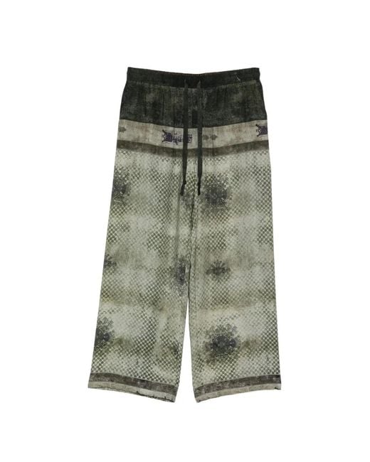 Ziggy Chen Green Patterned Drawstring Trousers
