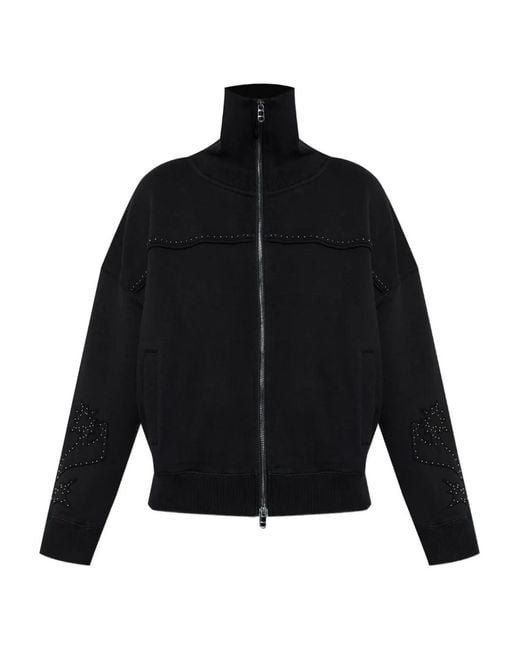 Zadig & Voltaire Blue Milly Studded Zip-Up Sweatshirt