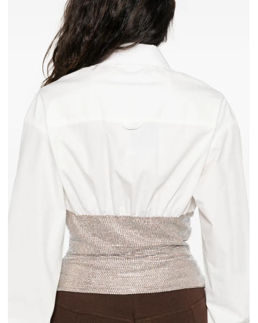 Camicia Con Cristalli di GIUSEPPE DI MORABITO in White