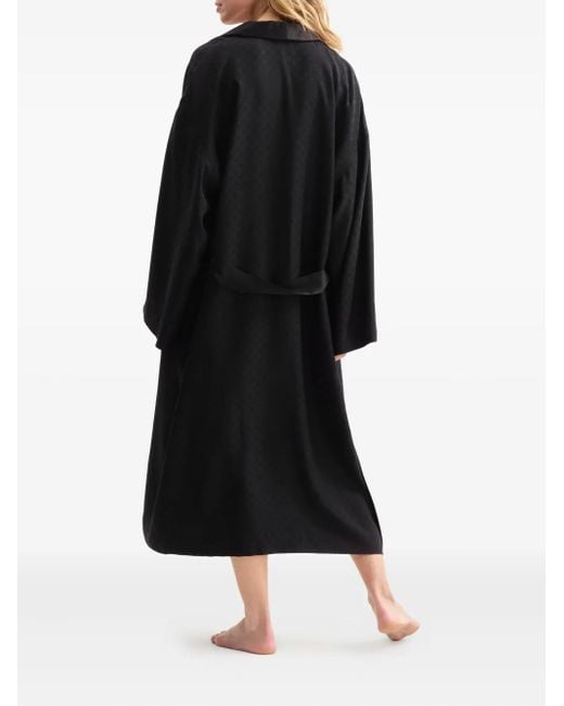 Eres Black Mondaine Satin-Jacquard Robe