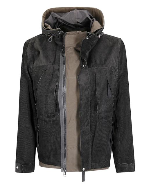 メンズ Sacai コーデュロイ フーデッドジャケット Black