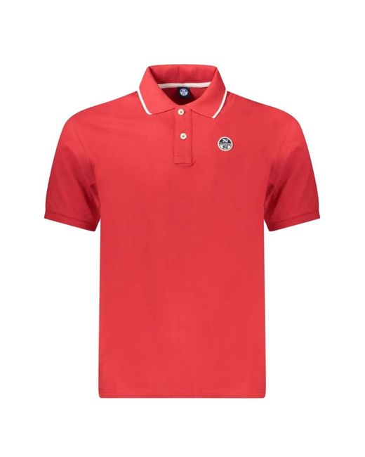 North Sails Red Logo-Patch Tipped Polo Shirt for men