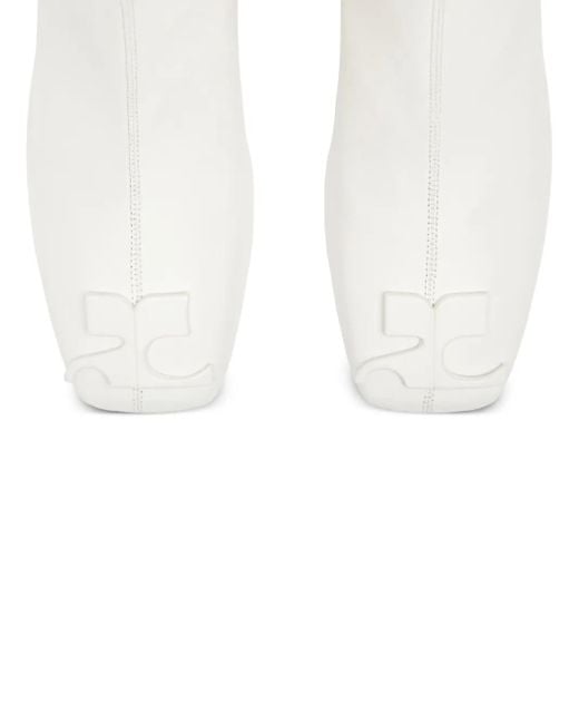 Courreges ブロックヒール アンクルブーツ 70mm White