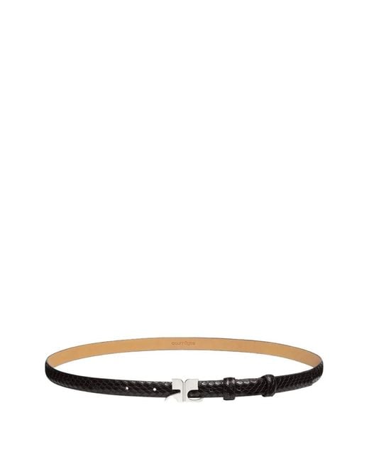 Courreges White Viper Effect Leather Belt