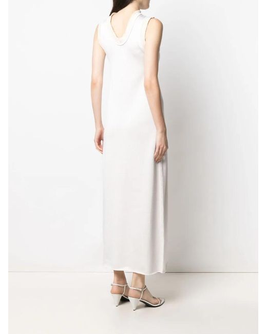 Jil Sander White Fine Knit Sleeveless Dress
