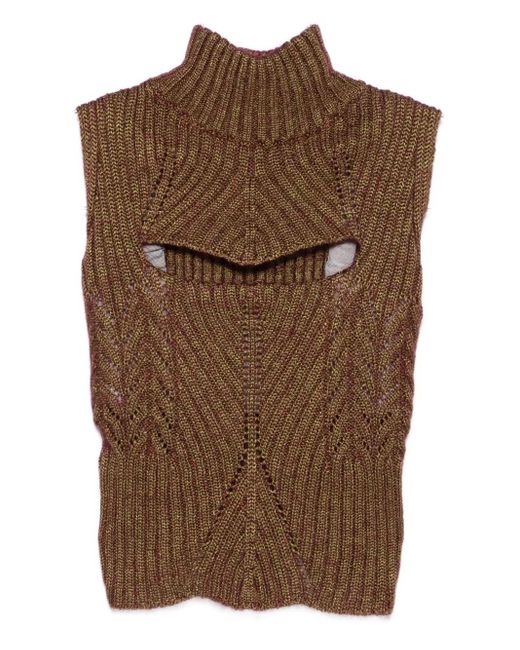 Vivienne Westwood Brown Mary Corset High-Neck Cut-Out Top