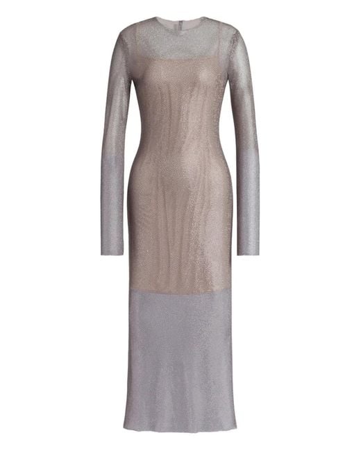 Robe À Manches Longues Alberta Ferretti en coloris Gray