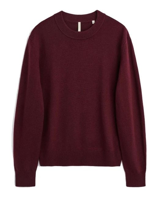 sunflower Red Crew-Neck Wool Sweater
