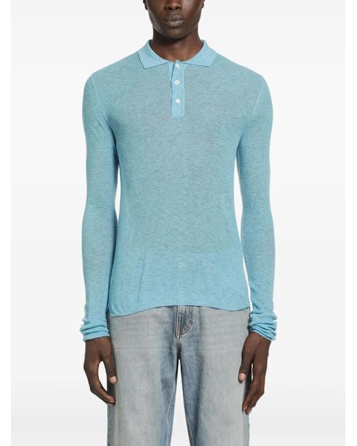 ERL Blue Buttoned Polo Shirt