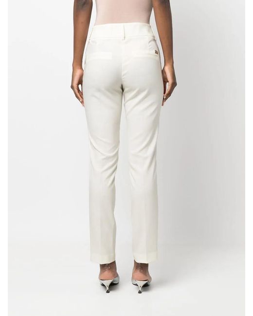 Philipp Plein White Stretch-Wool Straight-Trousers