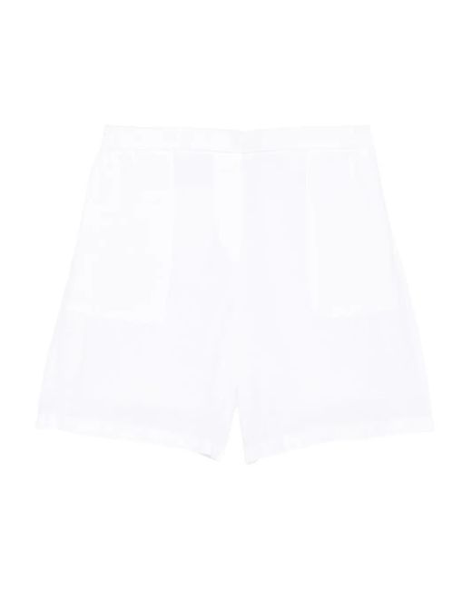 Marc O' Polo White Flache Leinenshorts