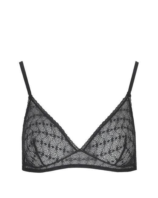 Laura Urbinati Black Soutien-Gorge À Dentelle Géométrique