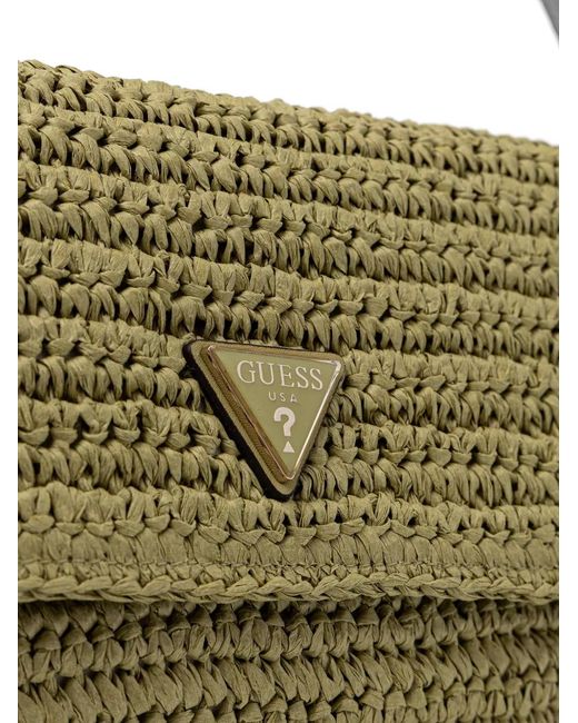 Guess Green Ofelia Woven Shoulder Bag