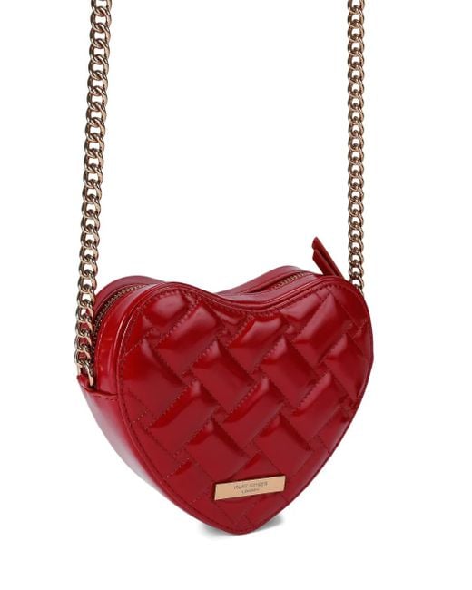Kurt Geiger Red Mini Heart-Shape Quilted Shoulder Bag