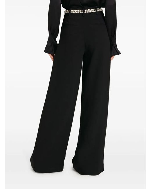 Cinq À Sept Black Rhinestone-Embellished Genna Trousers