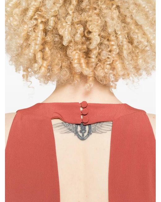 Erika Cavallini Semi Couture White Racer-Back Flared Dress