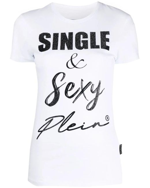 Philipp Plein White Graphic-Print Cotton T-Shirt