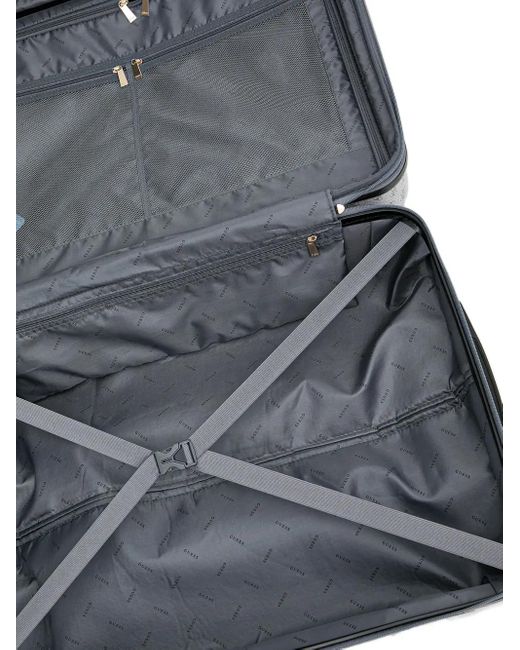 Guess Gray Monogram Logo-Plaque Luggage