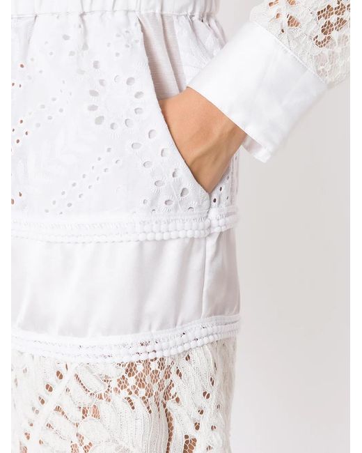 Amir Slama White Broderie-Anglaise Shorts