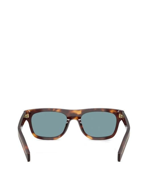 Prada Green Tortoiseshell-Effect Rectangle-Frame Sunglasses for men