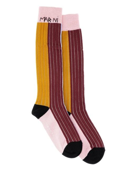 Marni Red Striped Socks