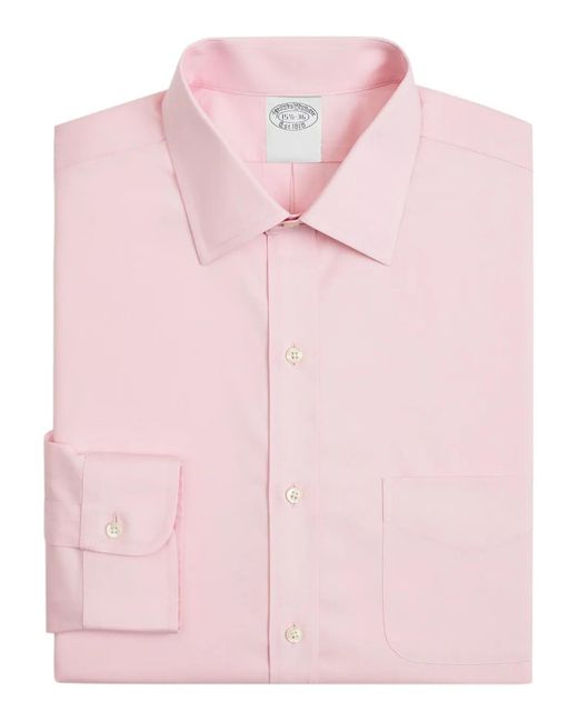 Brooks Brothers Pink Ainsley-Collar Long-Sleeve Shirt for men