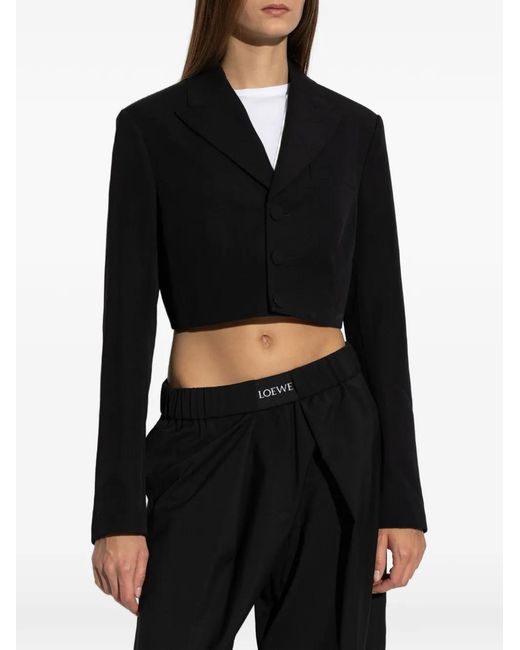 DSquared² Black Cropped Wool Jacket