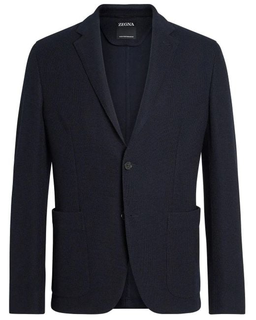 Zegna Blue High Performance Wool-Cotton Jacket for men