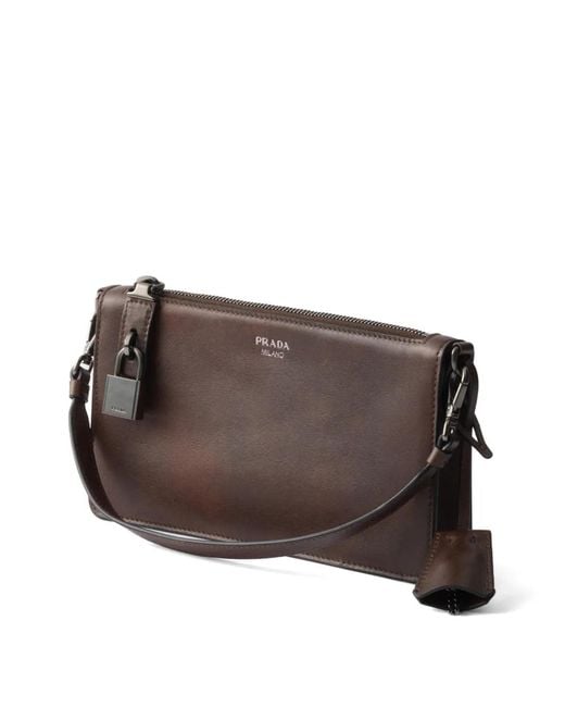 Prada Brown Leather Pouch for men