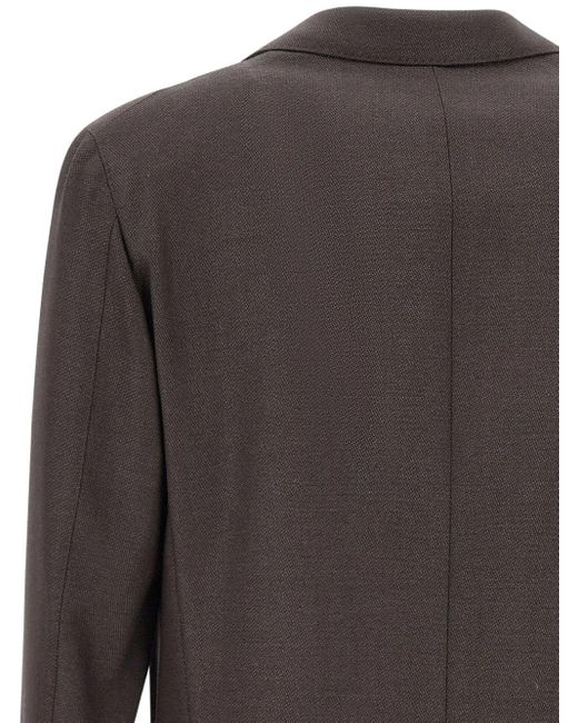 Corneliani Black Textured Narrow-Lapels Blazer for men