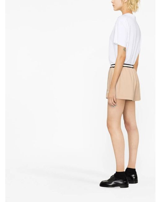 Palm Angels Natural Side Stripe Track Shorts
