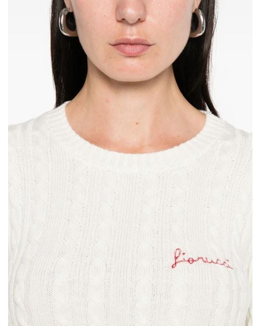 Fiorucci White Cable-Knit Sweater