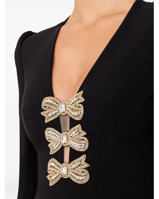 Jenny Packham Carina ビジュートリム ドレス Black