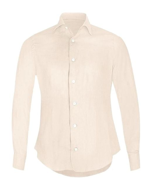 Eleventy White Long-Sleeve Button-Down Shirt for men