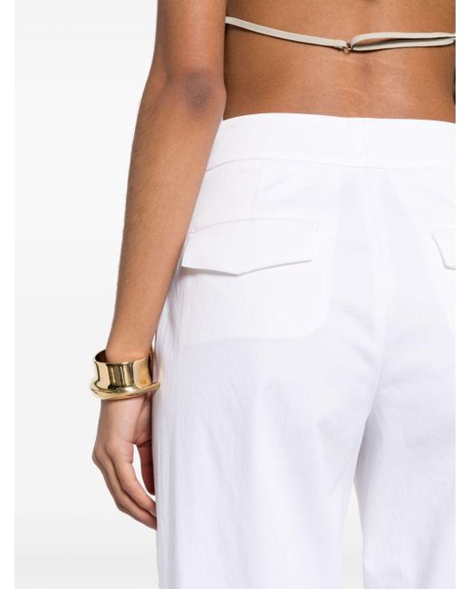 Peserico White Pressed-crease Cropped Trousers
