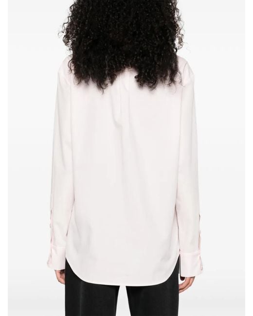 A.M.G White Button-Fastening Shirt