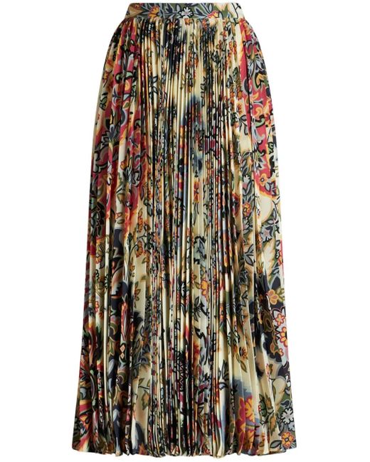 Etro ペイズリー プリーツスカート Green