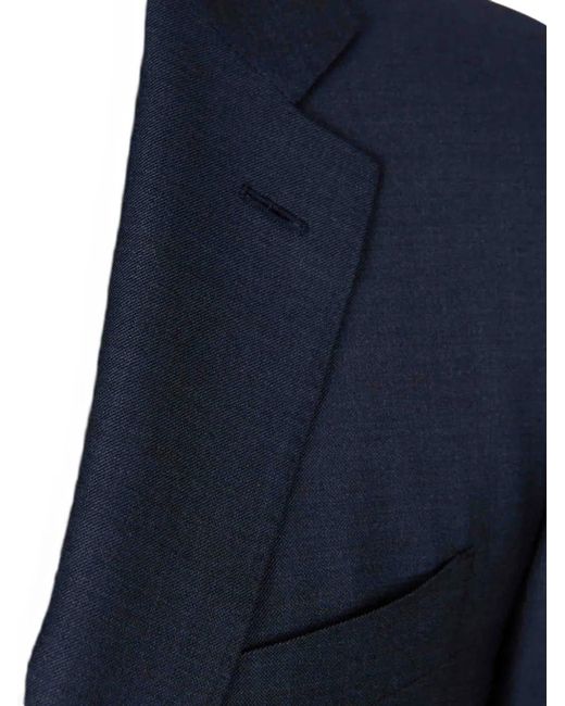 Canali Blue Single-Breasted Notched-Lapels Suit for men