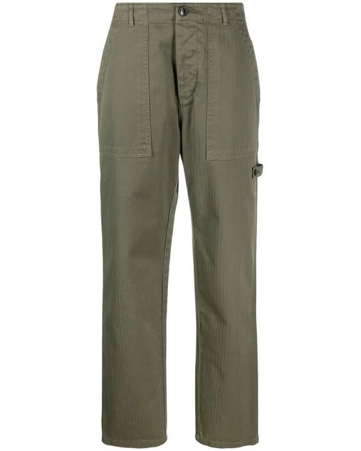 Fortela Green Jerry Straight-Leg Cotton Trousers