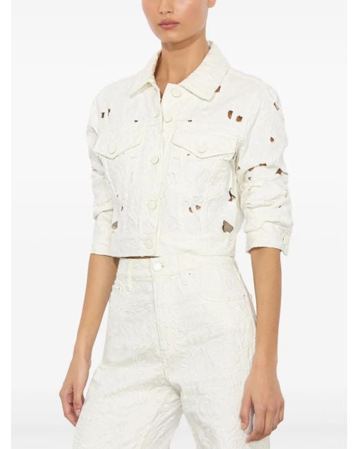 Alice + Olivia Chloe デニムジャケット White
