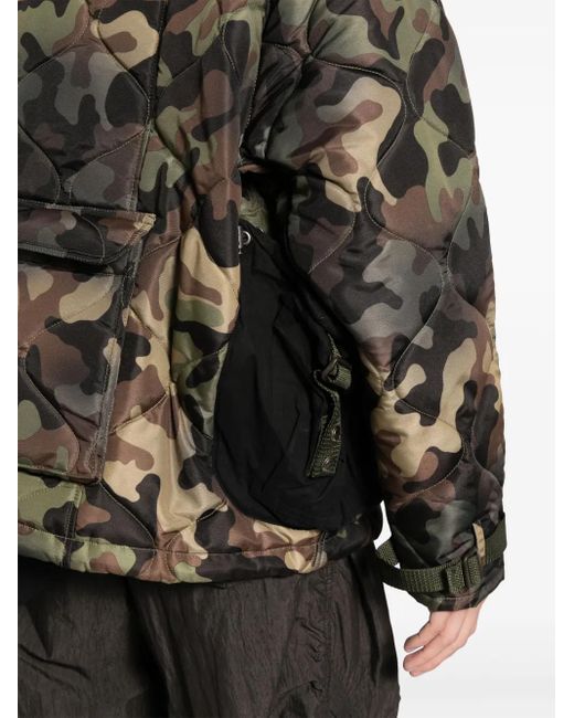 ANDERSSON BELL Black Camouflage Quilted Jacket for men
