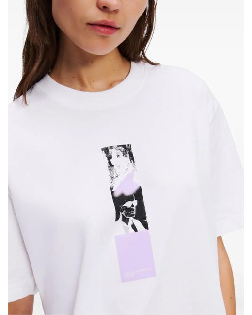 Karl Lagerfeld White Repeated Karl T-Shirt