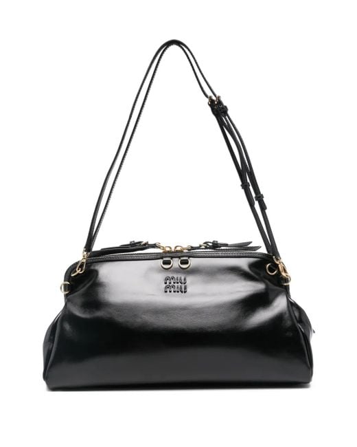 Miu Miu Black Softy Leather Shoulder Bag