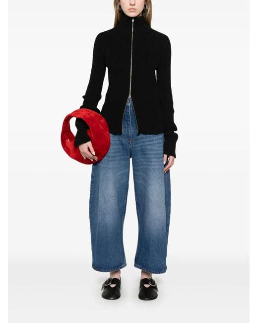 Studio Nicholson Blue Washed Wide-Leg Denim Jeans
