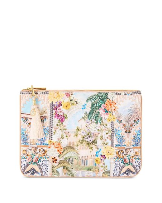Camilla Natural Small The Architects Of Alcázar Zip Clutch Bag